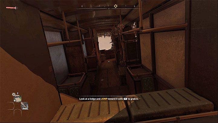 You will reach a place with a city bus hanging down - Dying Light 2: Pilgrims Path - walkthrough - Story quest - Dying Light 2 Guide