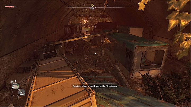Go through the tunnel - the game will suggest testing the stealth mechanic - Dying Light 2: Pilgrims Path - walkthrough - Story quest - Dying Light 2 Guide