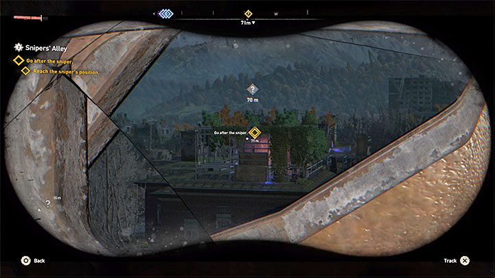 The first objective involves taking care of a sniper that fired at you from the nearby building - Dying Light 2: Lets Waltz! - walkthrough - Story quest - Dying Light 2 Guide