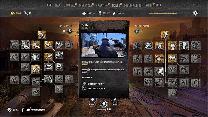 Stabbing is one of the skills from the Combat tree - Dying Light 2: Stab - how to unlock and use? - Combat - Dying Light 2 Guide