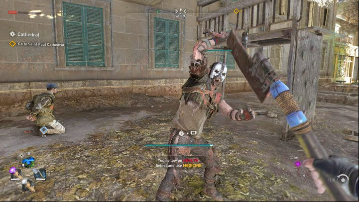 The easiest way of getting the trophy is targeting a single "basic" bandit - one that doesn't have heavy armor or a two-handed weapon - Dying Light 2: Lightning Reflexes trophy - how to unlock? - Trophy Guide - Dying Light 2 Guide