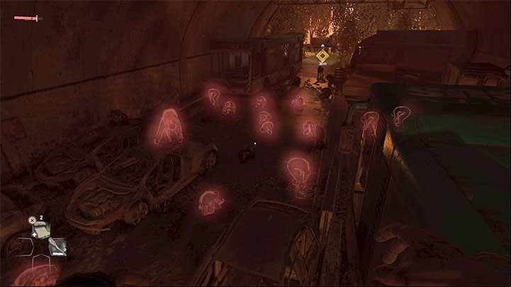 The Survivor Sense is a mechanic that works similar to sonar - it marks crucial elements in the field of view - Dying Light 2: Beginners Guide - Basics - Dying Light 2 Guide