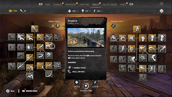 Obtained proficiency points can be spent on new skills - Dying Light 2: Leveling up - Basics - Dying Light 2 Guide
