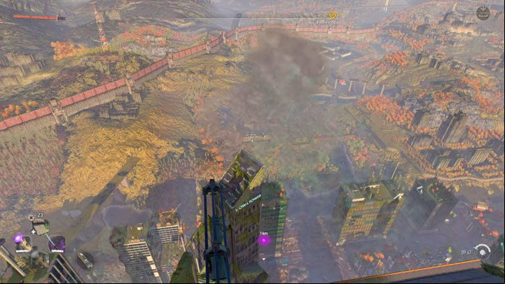 After reaching the roof, you can not only enjoy the view but equip the paraglider and glide to other buildings in the vicinity, which may contain supply drops, radar towers, or collectibles - Dying Light 2: VNC Tower - The tallest building in the game - Basics - Dying Light 2 Guide