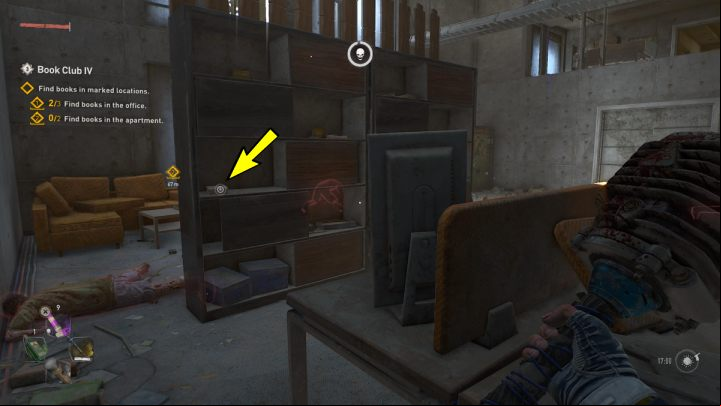 The third book is on a shelf in the middle of the room - Dying Light 2: Book Club 4 - walkthrough - Book Club tasks - Dying Light 2 Guide