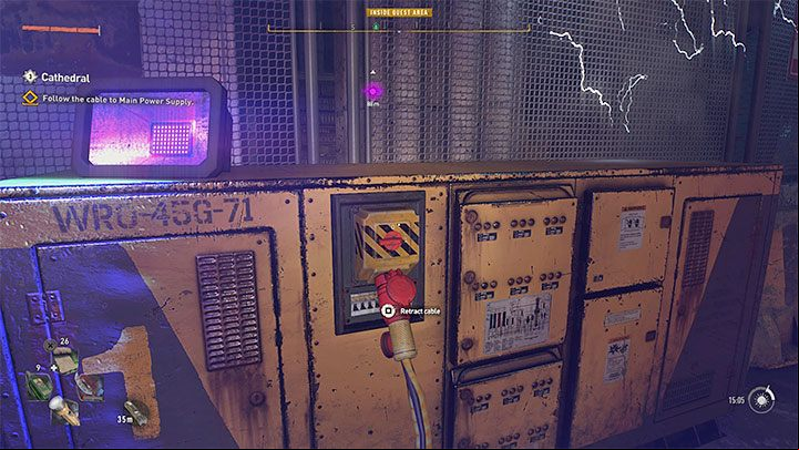 Soon after you start following it you'll find the first generator and will be able to pull the cable out - Dying Light 2: Cathedral - walkthrough - Story quest - Dying Light 2 Guide