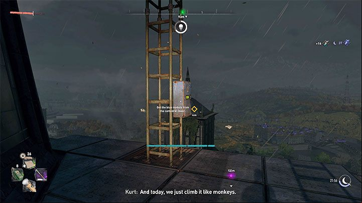 As you keep climbing you'll have to jump towards protruding gargoyles and grab onto some more bars - Dying Light 2: Cathedral - walkthrough - Story quest - Dying Light 2 Guide