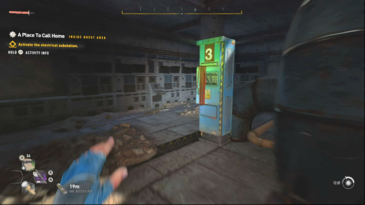 Now go to the lowest floor of the substation - first jump down to the lower level and then jump into an inactive elevator shaft on the side - Dying Light 2: A Place to Call Home - walkthrough - Story quest - Dying Light 2 Guide