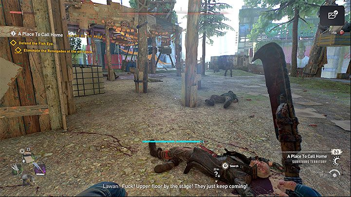 Regardless of the dialogue options you choose, the renegades will attack Fish Eye and you will have to the fight - Dying Light 2: A Place to Call Home - walkthrough - Story quest - Dying Light 2 Guide