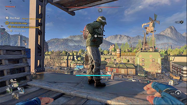 2) If you plan to kill the bandits, it is best to approach them from behind and perform a takedown or use the bow and aim for their heads - Dying Light 2: The Raid - walkthrough - Story quest - Dying Light 2 Guide
