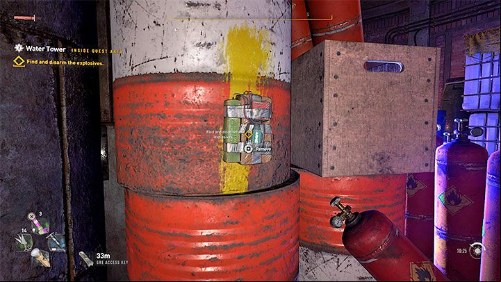 There are 3 explosives in the water tower area, but you don't have to rush to reach them - there is no time limit to disarm them - Dying Light 2: Water Tower - walkthrough - Story quest - Dying Light 2 Guide