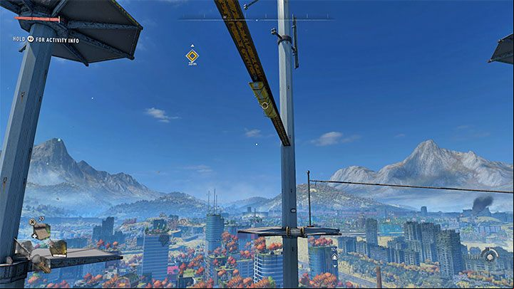 you can grab onto the vertical elements of the tower and climb them - Dying Light 2: Nightrunners - walkthrough - Story quest - Dying Light 2 Guide