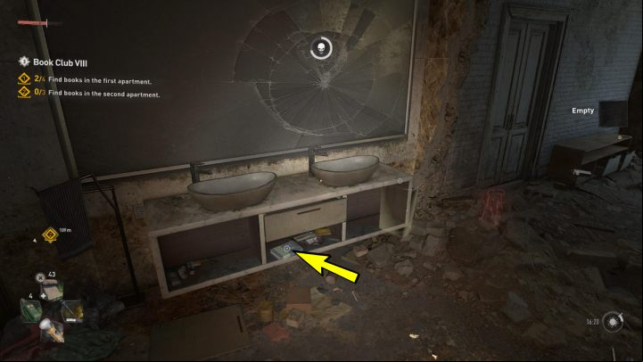The third book is under the sink in the bathroom - Dying Light 2: Book Club 8 - walkthrough - Book Club tasks - Dying Light 2 Guide