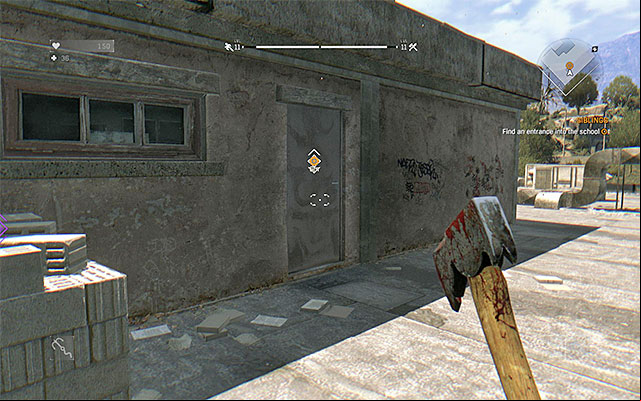 Find the door on the roof of the School building and watch out for the exploding zombie behind them. - 5: Siblings | Main quests - The Slums - Main quests - The Slums - Dying Light Game Guide