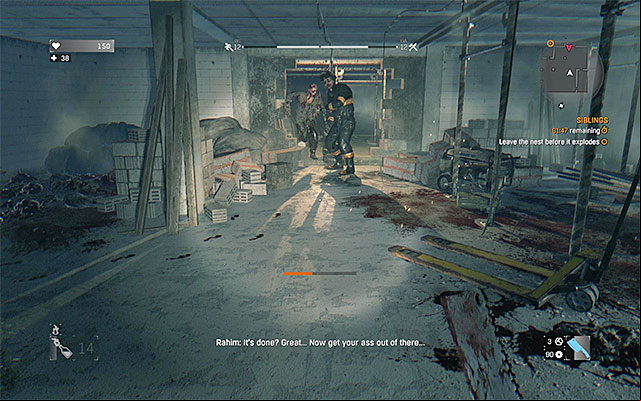 Go past the Goon and start moving away from the building. - 5: Siblings | Main quests - The Slums - Main quests - The Slums - Dying Light Game Guide