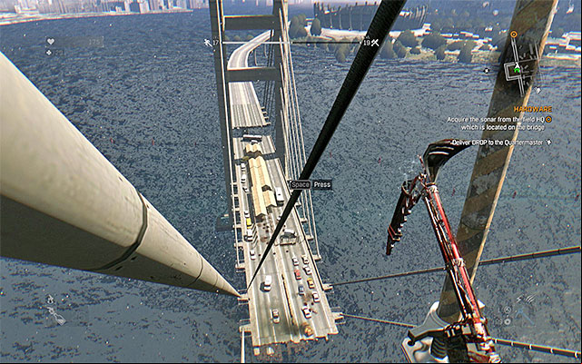 Your goal is to reach a metal balcony, from which you will be able to grab the rope shown in the picture above - 33: Hardware | Side quests - The Slums - Side quests - The Slums - Dying Light Game Guide