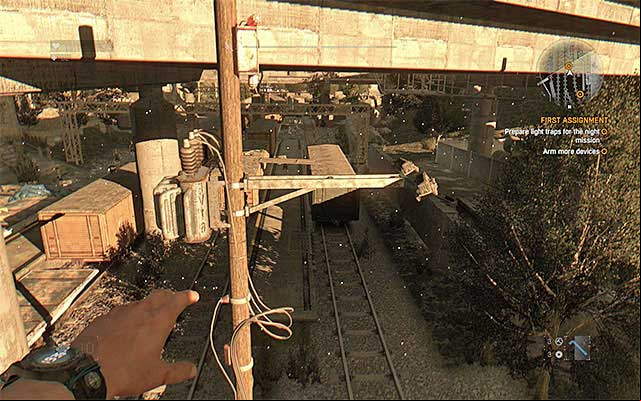 Now you have to reach four new light traps located north-west from here (numbers 2f on the map) - 2: First Assignment | Main quests - The Slums - Main quests - The Slums - Dying Light Game Guide