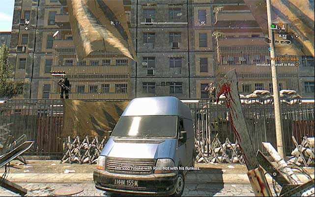 Go on the roof of the car to go past the fence. - 4: Pact with Rais | Main quests - The Slums - Main quests - The Slums - Dying Light Game Guide