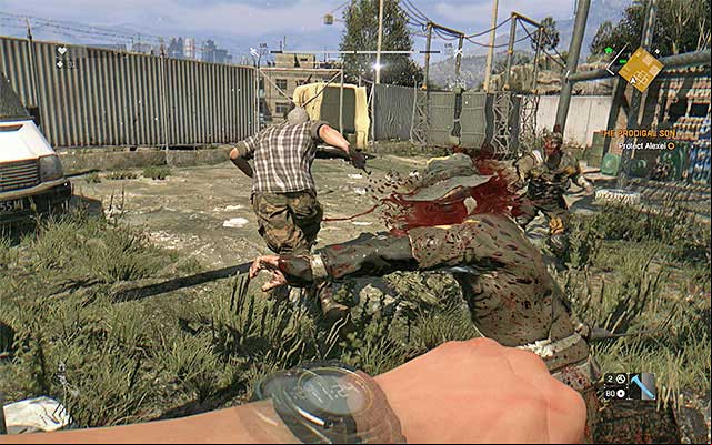 Defeat the Bandits using for example melee weapons, throwing weapons or firearms. - 6: Prodigal Son | Side quests - The Slums - Side quests - The Slums - Dying Light Game Guide