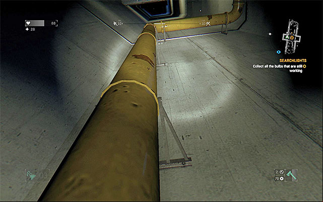 Climb the yellow pipe. - 10: Searchlights | Side quests - The Slums - Side quests - The Slums - Dying Light Game Guide