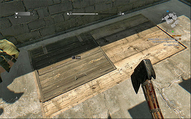 Enter the building through the hatch. - 26: A Baby is Born | Side quests - The Slums - Side quests - The Slums - Dying Light Game Guide