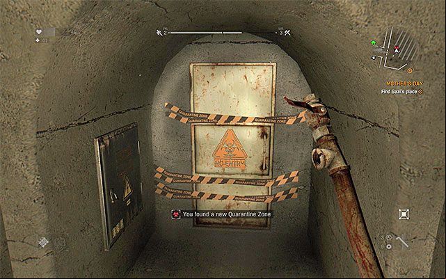 An example entrance to the location in which quarantine zone challenge starts - Mission types | Enemies - Enemies - Dying Light Game Guide