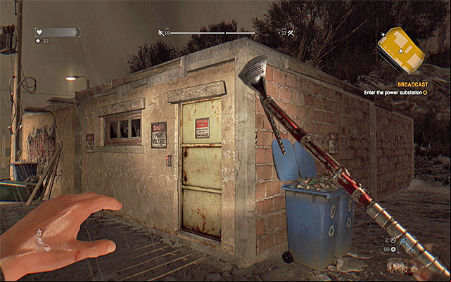 The location, where you need to use the access card - 13: Broadcast - part 2 | Main quests - Antenna - Main quests - Antenna - Dying Light Game Guide