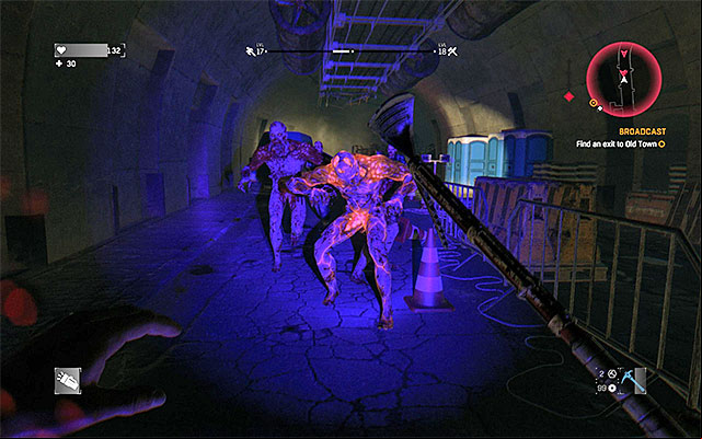You can use the UV lamp to slow the enemies down - 13: Broadcast - part 2 | Main quests - Antenna - Main quests - Antenna - Dying Light Game Guide