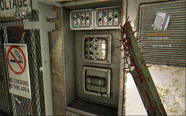 Soon after you start the exploration of the dam, you will watch a cutscene, from which you learn that a mutant appeared around - Power to the People | Side quests - The Gas Station - The Gas Station | Side Quests - Dying Light: The Following Game Guide