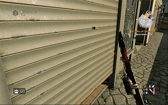 Start by talking to Jasir about weapon collector and head towards the town in the Eastern part of the map - The Thrill of the Chase | Side quests - Jasirs Farm - Jasirs Farm | Side Quests - Dying Light: The Following Game Guide