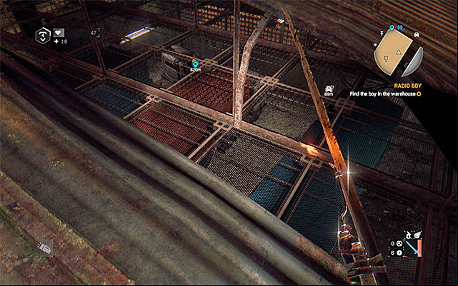 Enter the warehouse through the roof. - Radio Boy | Side quests - Other locations - Other locations | Side Quests - Dying Light: The Following Game Guide