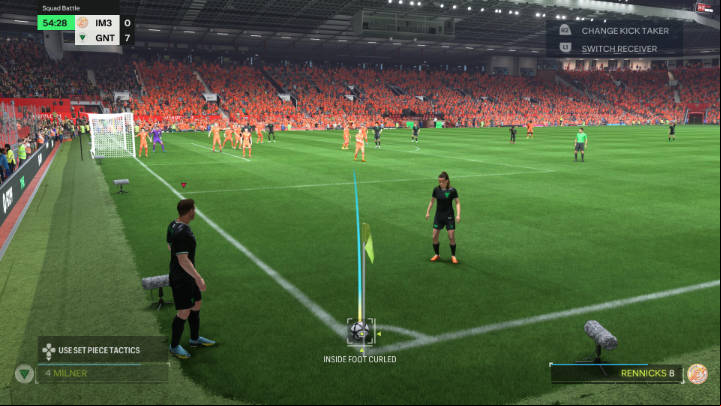Alternatively, when performing a corner kick, you can try a different approach and call the other player (R1/RB) to you and then the ball to continue the action - EA Sports FC 24: Set pieces - Basics - EA Sports FC 24 - game guide