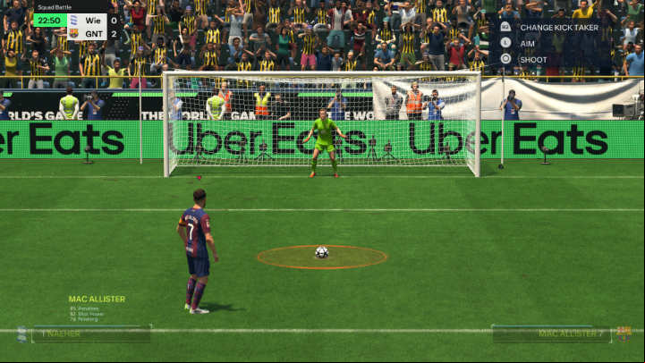 When you approach the ball, you will notice a circle on the screen that will shrink based on the player's composure attribute - EA Sports FC 24: Set pieces - Basics - EA Sports FC 24 - game guide