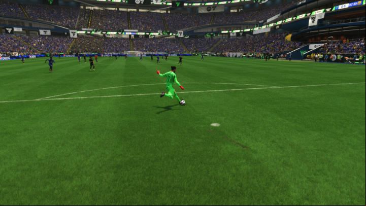 Kicking the ball out of the penalty box is a less precise way of restarting play, but it can be effective - EA Sports FC 24: Playing Goalkeeper - Basics - EA Sports FC 24 - game guide