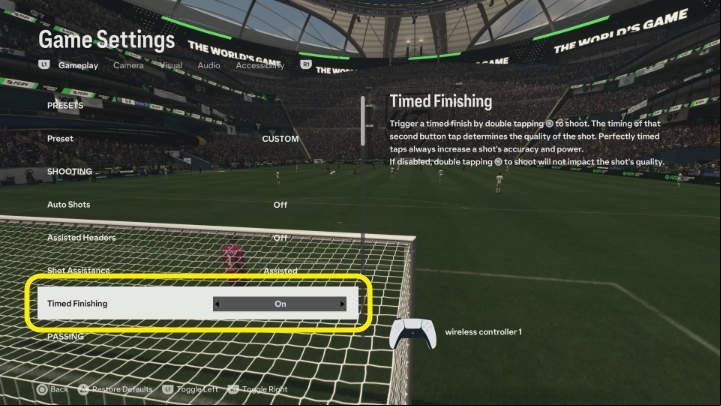 Timed Finishing can be enabled both in the main menu and during gameplay by going to Controller Settings - EA Sports FC 24: How to enable Timed Finishing? - FAQ - EA Sports FC 24 - game guide
