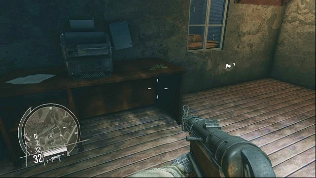The location of the 1st secret. - Mission 11 - Collectibles - Enemy Front - Game Guide and Walkthrough