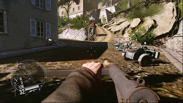 It is too bad that you cannot use these bikes. - Mission 7 - Chateau Assault in Loue Valley - The single player campaign mode - Enemy Front - Game Guide and Walkthrough