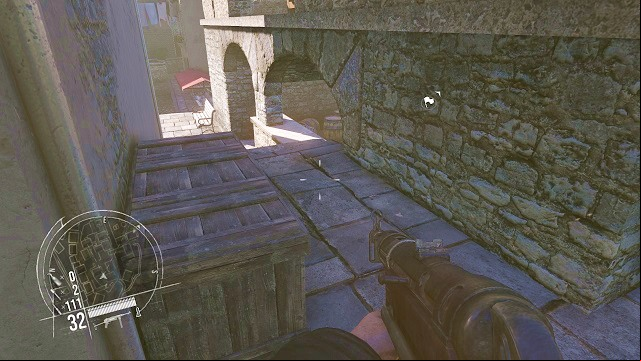 This must be one of the collectibles that are the most difficult to find. - Mission 7 - Chateau Assault in Loue Valley - The single player campaign mode - Enemy Front - Game Guide and Walkthrough