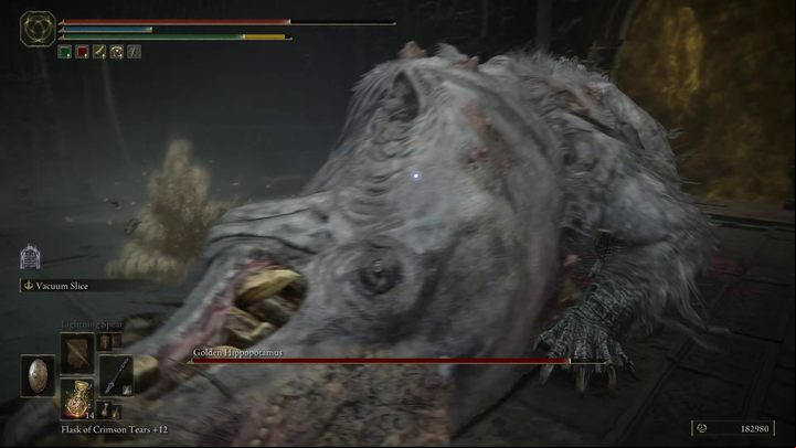 Most of the hippo's attacks involve its head - Shadow of the Erdtree: How to beat Golden Hippopotamus? - Side bosses - Elden Ring Guide