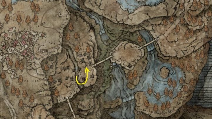 Cross the crack in the ground that splits the village in half - Shadow of the Erdtree: Where to find the O Mother emote? - FAQ - Elden Ring Guide