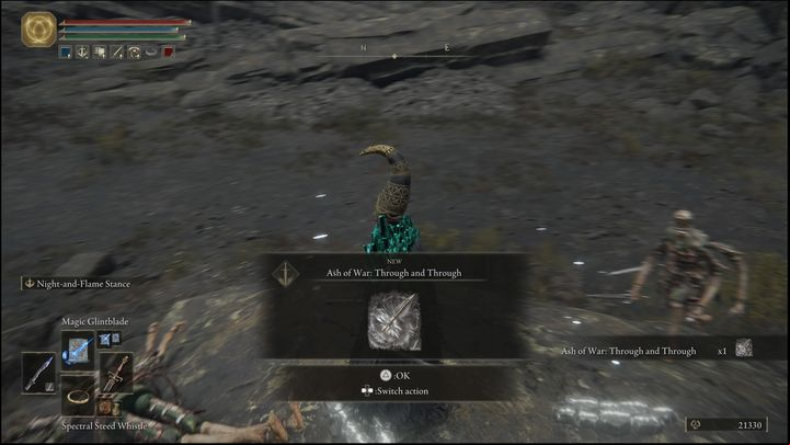 Through and Through can be found marked on your map - you need to kill an invisible scarab to get it - Elden Ring: Ashes of War and Spirit Ashes (Mt. Gelmir) - list of all - Mt. Gelmir - Elden Ring Guide
