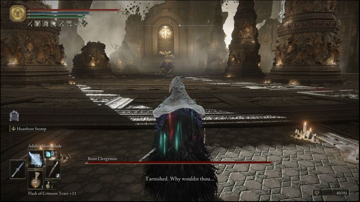 Before you do this, you use the spirit ashes, as the Beast Clergyman will slowly walk towards you - Elden Ring: How to beat Maliketh, the Black Blade? - Crumbling Farum Azula - Elden Ring Guide