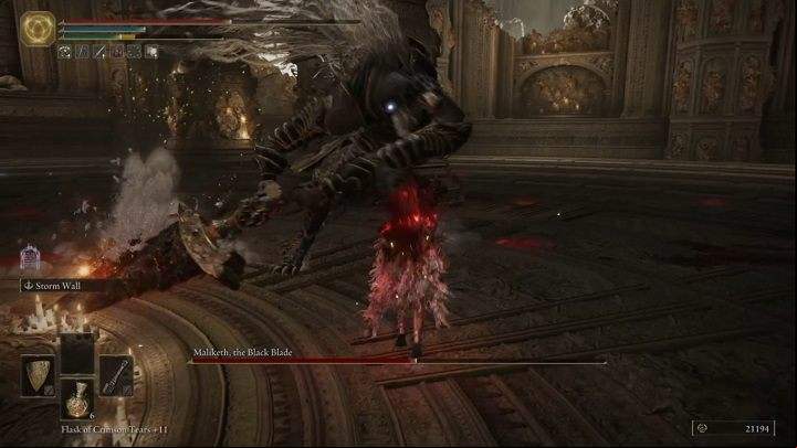 When you deplete half of your opponent's HP, a second, much more difficult phase of the fight will begin - Elden Ring: How to beat Maliketh, the Black Blade? - Crumbling Farum Azula - Elden Ring Guide