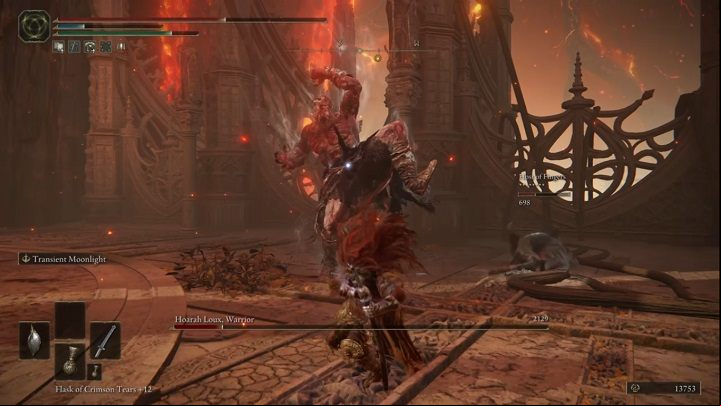 At the end of the fight, your opponent will become a bit more fierce, and make shockwaves more often - Elden Ring: How to beat Hoarah Loux, Warrior? - Leyndell, Ashen Capital - Elden Ring Guide