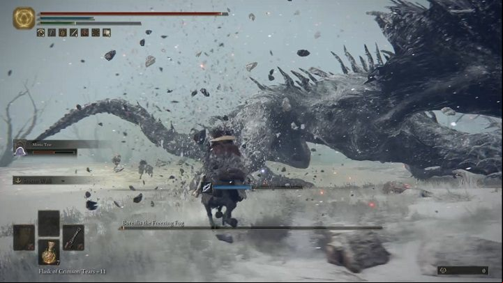 The fight only consists of one phase - Elden Ring: How to beat Borealis, the Frozen Fog? - Mountaintops of the Giants - Elden Ring Guide