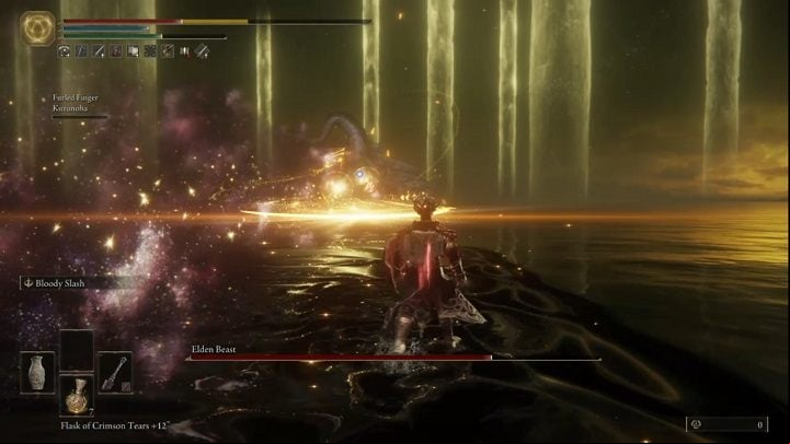 Elden Beast can also create a "magic cloud" - after a moment, explosions will begin in the range of the clouds, so move away from them as quickly as possible - Elden Ring: How to beat Radagon of the Golden Order, Elden Beast? - Leyndell, Ashen Capital - Elden Ring Guide