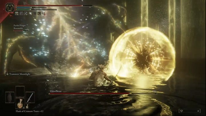However, when you notice that a ball of holy energy is gathering at the hand of the Elden Beast, it means that it will try to grab you - Elden Ring: How to beat Radagon of the Golden Order, Elden Beast? - Leyndell, Ashen Capital - Elden Ring Guide