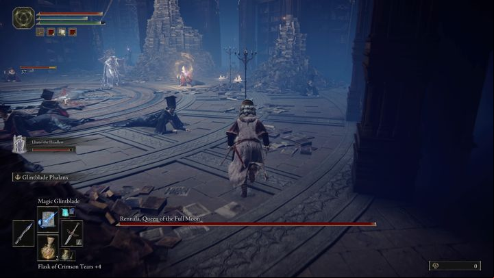 Then, run towards enemies with a yellow aura while avoiding projectiles or fire attacks - Elden Ring: How to beat Rennala, Queen of the Full Moon? - Liurnia of the Lakes - Elden Ring Guide