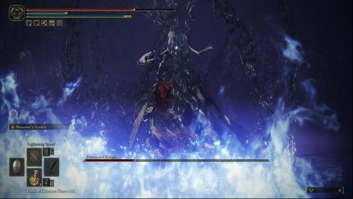 The second phase of the fight begins when the boss drops to half health - Shadow of the Erdtree: How to beat Putrescent Knight? - Main bosses - Elden Ring Guide