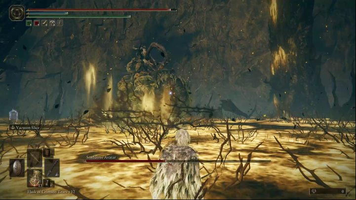 The boss's weak point is the sunflower that serves as its head - Shadow of the Erdtree: How to beat Scadutree Avatar? - Main bosses - Elden Ring Guide